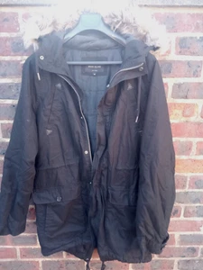 ABRIGO PARKA CON CAPUCHA NEGRO RIVER ISLAND PARA HOMBRE TALLA MEDIANA - Imagen 1 de 3
