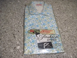 K6 Exclusively for Kresge Woman's Floral Button Up Shirt Sze 33 NOS Blue & Yello - Picture 1 of 5