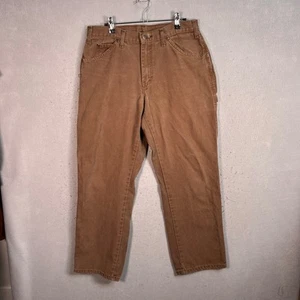 Pantalones de carpintero Dickies para hombre marrón 100 % algodón talla 30 pierna recta ropa de trabajo - Imagen 1 de 9