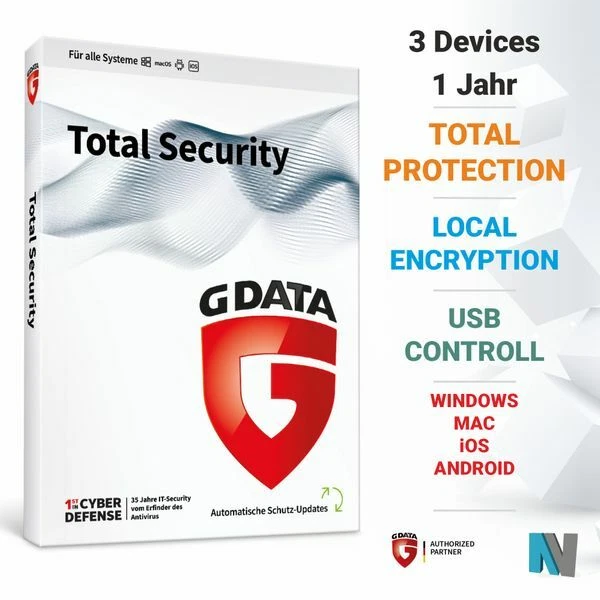 G DATA Total Security 2024 3 PC 1 Jahr Security Protection GDATA - Bild 1 von 1