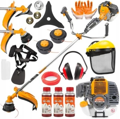MARKENLOS Rasentrimmer Benzin Motorsense 52ccm Freischneider 6 PS Trimmer Set Zubehör