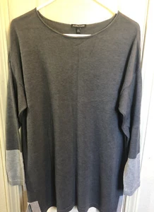 Eileen Fisher Womens Small Grey Round Neck Pull Over Long Sleeve Sweater  - Picture 1 of 5