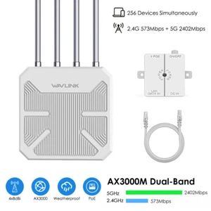 Wavlink AX3000 Outdoor WiFi Extender Long Range Dualband Wireless Access Point - Bild 1 von 23