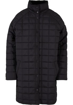 Urban Classics Jacke Mantel Daunenjacke Damen Karomuster Übergrößen Schwarz - Bild 1 von 4