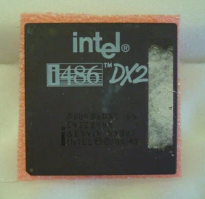 Intel 486 DX2 66 Mhz CPU Ceramic Gold E5V1X SX807 A80486 Sockel 3 - Bild 1 von 1