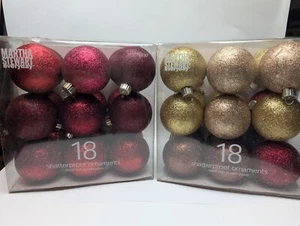 Shatterproof Christmas Ornaments Set Martha Stewart 2006 Woodland Holiday  - Picture 1 of 4