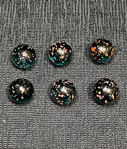 Vintage Vacor Destroyer Shooter Marbles Lot of 6 approx 11/16” Blue Transparent - Picture 1 of 11