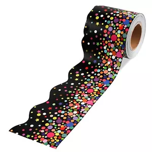 64 Feet Confetti Bulletin Board Borders for Classroom Decoration Scalloped - Picture 1 of 7