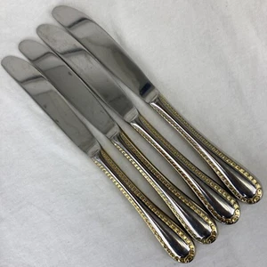 Coltello da cena 4 Retroneu ORO ACCENT 9 1/2"" 18/8 Corea Inox Ottimo - Foto 1 di 7