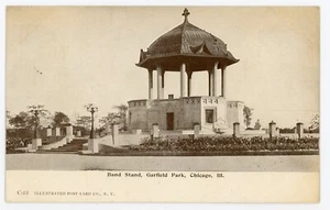 Antigua postal Chicago, IL Garfield Park banda soporte dividido posterior publicada 1908 - Imagen 1 de 2