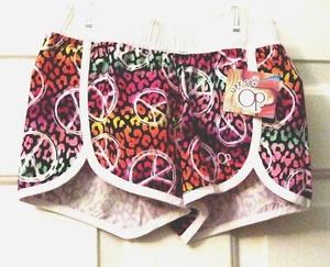 NWT GIRLS PEACE MULTI-COLOR BLACK SOOT OP UPF 50+ BOARD SHORTS    SIZE S 6/6X - Picture 1 of 1
