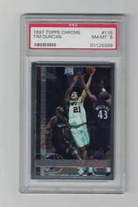 1997 Tim Duncan Topps Chrome RC PSA 8 - Picture 1 of 2