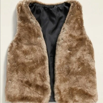 Chaleco para niñas de piel sintética azul marino antiguo nuevo con etiquetas Foto 1 de 3