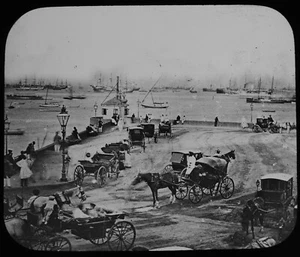 BOMBAY HARBOUR FROM THE BRENDA C1900 ANTIQUE PHOTO Magic Lantern Slide INDIA - Picture 1 of 3