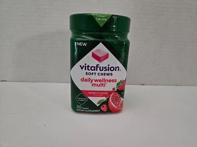 Vitafusion Soft Chews Daily Wellness Multi Berry Fusion Flavor 30 Ct Exp 3/2026 - Image 1 of 4