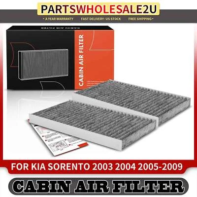 Filtro de aire de cabina de carbón activado delantero nuevo 2 piezas para Kia Sorento 2003 2004-2009 Foto 1 de 4