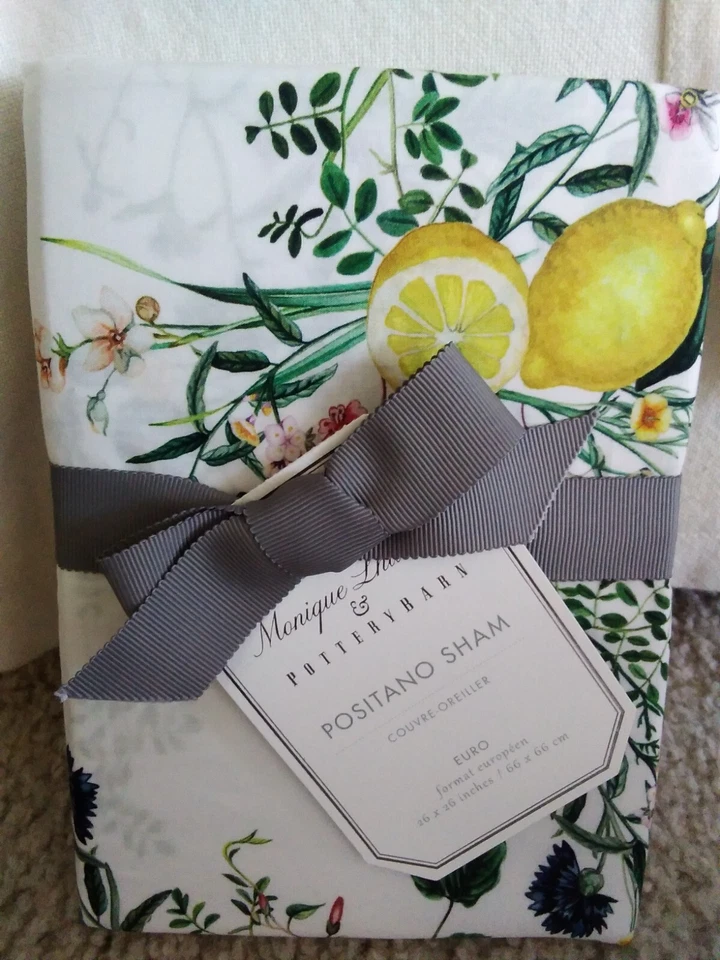 NUEVO CON ETIQUETAS Pottery Barn x Monique Lhuillier Positano 1 EURO SHAM Foto 1 de 1