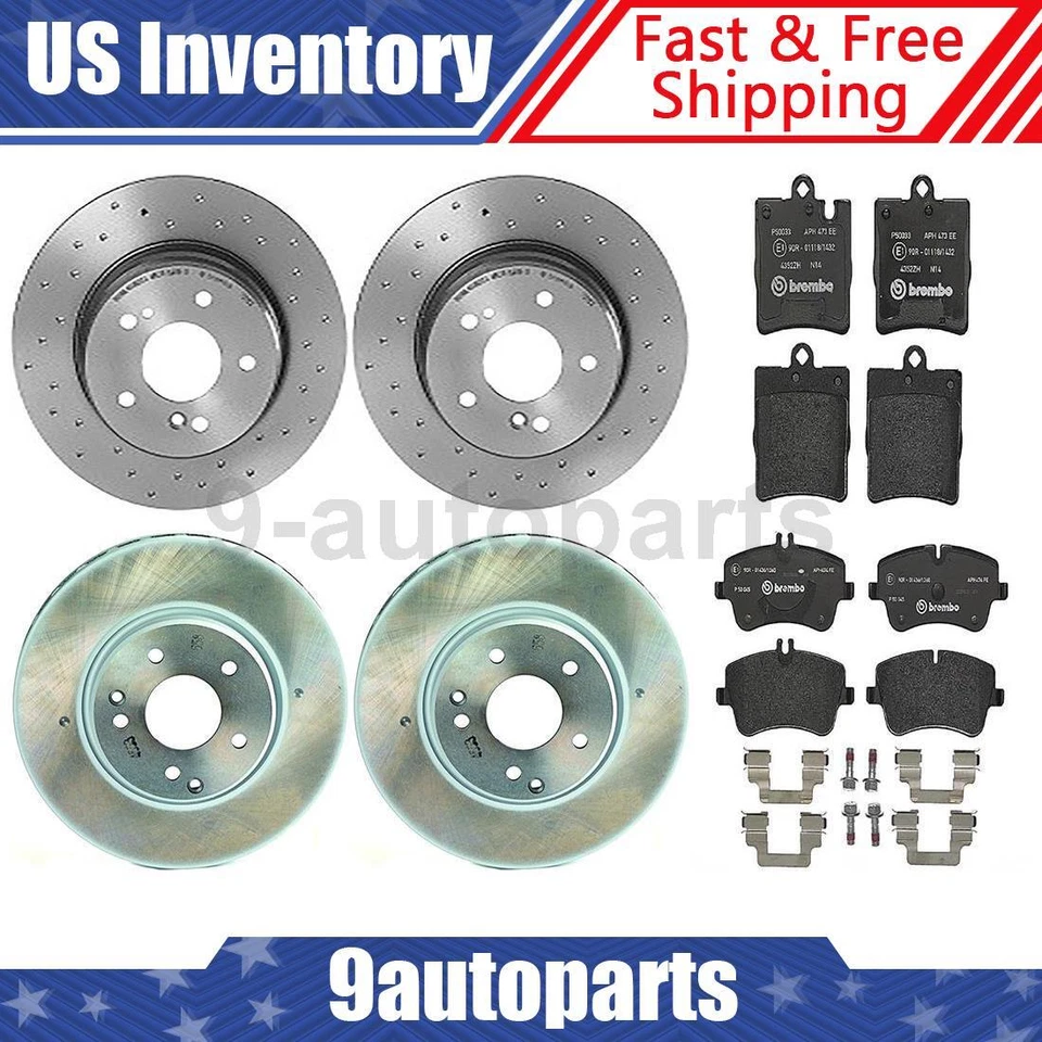 Rotores de freno delanteros traseros Brembo OE pastillas de freno para Mercedes-Benz SLK280 2006-2008 Foto 1 de 4
