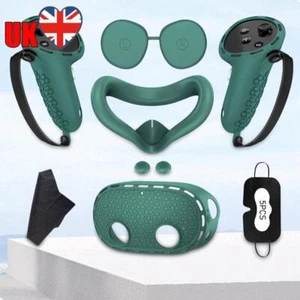 Silicone Cover Set Controller Grips VR Shell Cover for Meta Quest 3S (Green) - Afbeelding 1 van 11