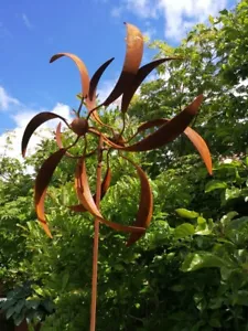 Edelrost Windrad Karussell Windmühle Garten Rost Gartenstecker Windspiel Metall - Bild 1 von 6