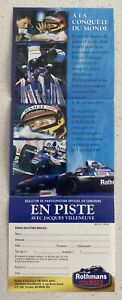 1997 F1  Jacques Villeneuve Williams Contest entry form pamphlet French
