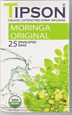 Tipson Organic Moringa Original Herbal Infusions 25 Enveloped Tea Bags 05/21