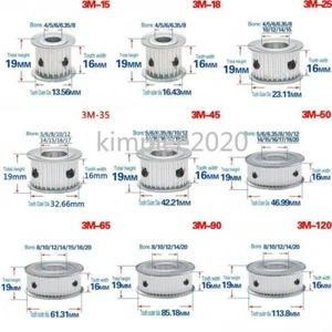 3M 12T-120T Teilung 3mm Zahnbreite 16mm Zahnriemenscheibe Synchronrad Zahnrad - Bild 1 von 35
