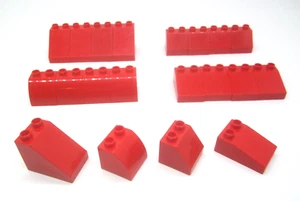 Lego Duplo - Lot of 20 Curved & Sloped Mixed Shapes Bricks Blocks Reds - Picture 1 of 8