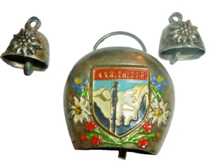 Lot of 3 Vintage Swiss Switzerland Cow Bells Miniature Mini - Picture 1 of 5