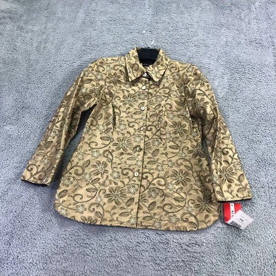 NINA MCLEMORE 夹克女式 00 花卉 Lurex 真丝 Dup Cara 开衫外套 650 美元 — 第 1/4 张图片