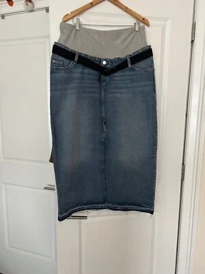 New/ H&M/ Maternity/ XL/ Denim Maxi Jeans Skirt with Belly Band - Image 1 of 4