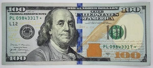 2017 A US 100 Dollar Banknote - PL (San Francisco) "FW" ✩ Star Note - Picture 1 of 7