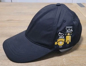 Karl Lagerfeld Paris Black Hat With Cat Choupette On Scooter Adjustable Strap  - Picture 1 of 5