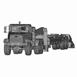 Kit modelo remolque sin pintar impreso en 3D 1/72/87/144 Ejército Ucrania KRAZ-6446 - Imagen 1 de 4