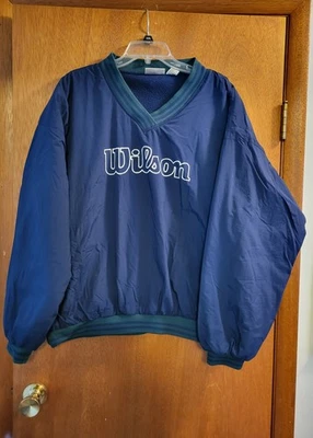 Chaqueta cortavientos Advantage Wilson años 90 XL nailon forrada polar azul marino de colección Foto 1 de 4