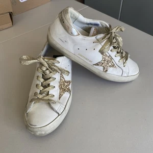 Zapatillas Golden Goose Superstar Cuero Blanco/Dorado Dorado Brillo Estrella 37EU/7US - Imagen 1 de 23