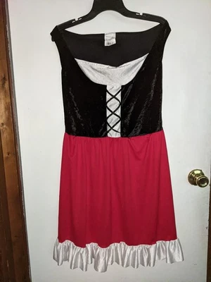 Little Red Riding Hood Costume Womens One Size S M L Knee Length Dress Only - Image 1 of 4