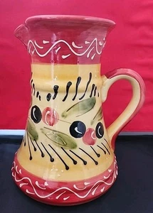Vintage Pier 1 Imports Olive Pitcher Hand Painted Made In Spain 9" - Picture 1 of 9