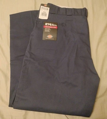 Calça de trabalho Dickies masculina nova com etiquetas 874 46 x 32 perna reta liberação de manchas ajuste original - Imagem 1 de 4