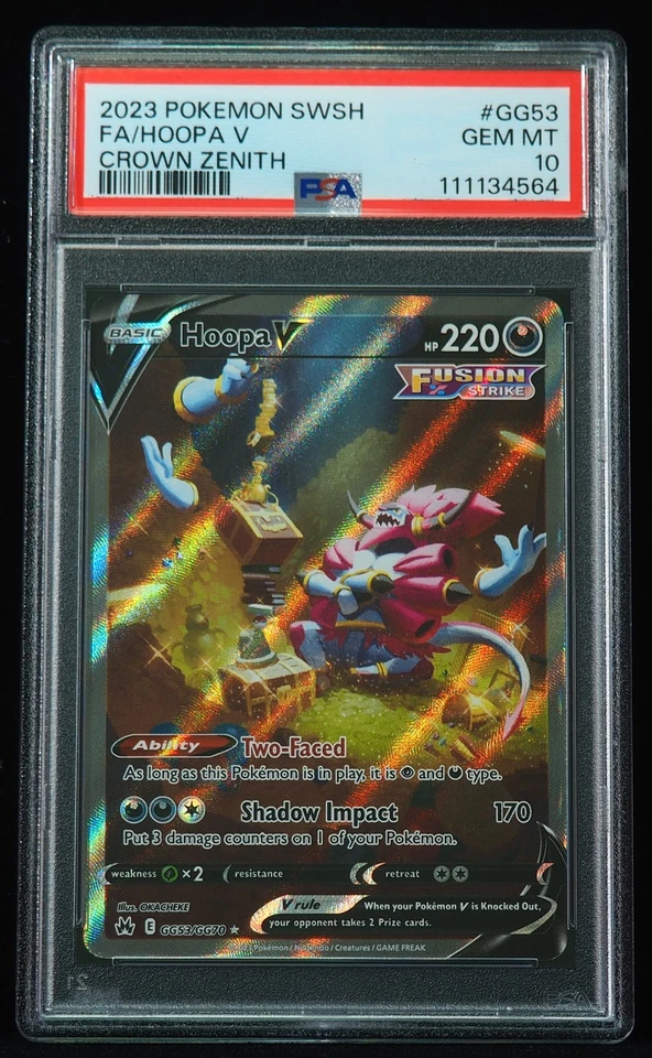 Hoopa V GG53 PSA Gem Mint 10 Crown Zenith Pokemon Card - Image 1 of 3