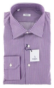 Barba Napoli Camicia A Righe Viola - Slim - 16/41 - (D2U10T330017) - Foto 1 di 4