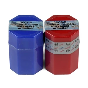 2007 & 2008-D James Madison & Andrew Jackson IGC MS-63 or Better Rolls of 20 - Picture 1 of 3