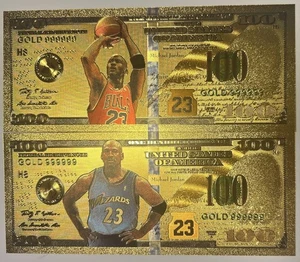2 - 24k Gold Plated Michael Jordan Collectible Novelty Fan-Made Banknote🔥 - Bild 1 von 6