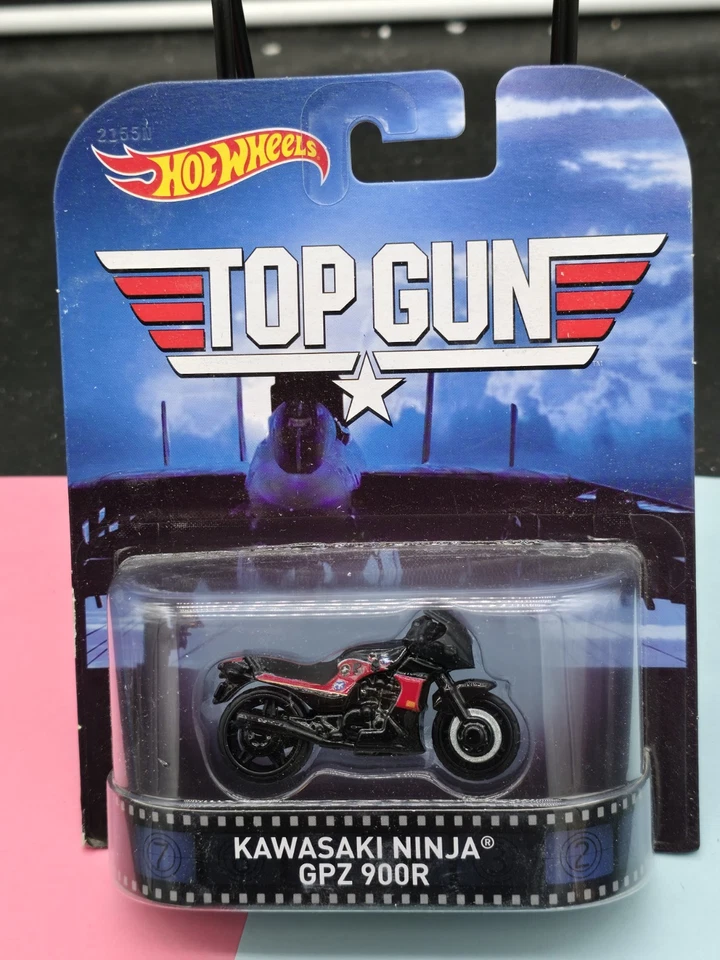 Top Gun Hot Wheels Retro Entertainment Kawasaki Ninja GPZ 900R motocicleta 1:64 Foto 1 de 2