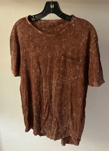 John Varvatos Star USA Herren Crew-Neck LARGE Pocket T-Shirt Graden Marbled Brown - Bild 1 von 5