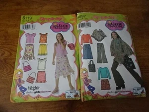 Lotto 2 modelli vintage Simplicity GIRLS-Lizzie McGuire-#5119&4897-taglia 8-16-separati - Foto 1 di 4