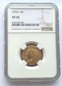 United States 1914 Indian 5 Dollars NGC Gold Coin - Picture 1 of 2