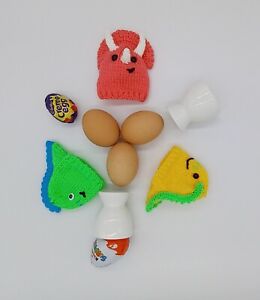 KNITTING PATTERN 🦖 Dinosaur Easter DK Egg Cosy Warmer Creme Egg Kinder EASY 🐣