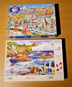 Gibsons I Love Winter + HOP Rescue 2x 1000 piece jigsaw puzzles lifeboat - Bild 1 von 3