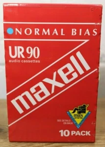 Maxell UR-90 90 Minute Recording Audio Cassettes 10 Pack NEW Factory Sealed F1 - Picture 1 of 12